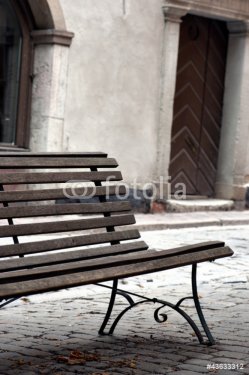 wooden park bench - 901138200