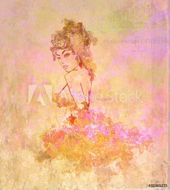 Abstract grunge Woman portrait - 900469359