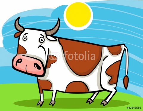 cartoon illustration of farm cow - 900454281