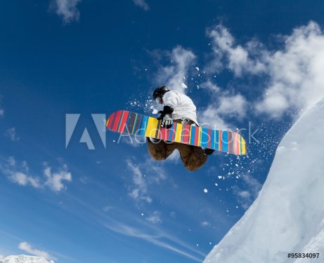 Snowboarder in the sky