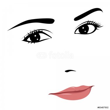 Woman with thoughtful smile. Vector illustration.