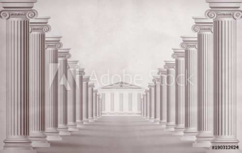 Columns in the Greek style. 3 d rendering.