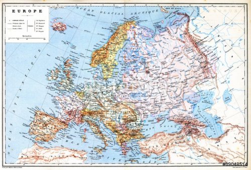 The old planispheric map of Europe - 901152158