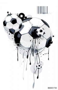 Abstract image of soccer balls - 901154527
