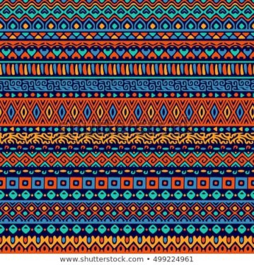 Vector seamless tribal style pattern