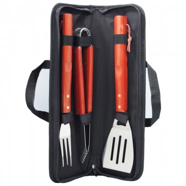 3 Pieces BBQ tool set in textile travel case #RushExpress72hrs