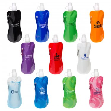 16 oz Foldable Water Bottle with Carabiner