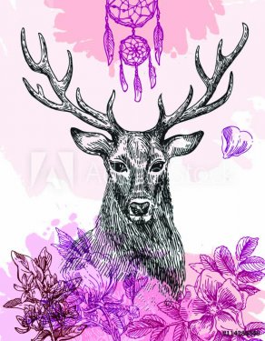 Hand Drawn Deer - 901154855