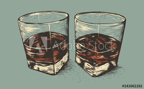 Two glasses with rum