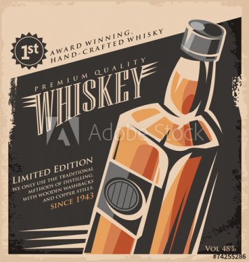 Whiskey vintage poster design template - 901155275