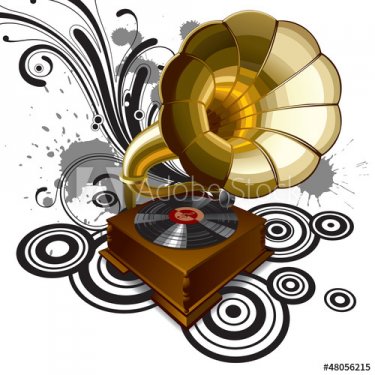 Background with a gramophone - 901155367