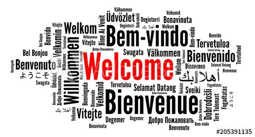 Welcome word cloud in different languages - 901155579