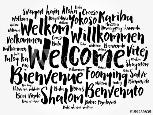 WELCOME word cloud in different languages, concept background - 901155585