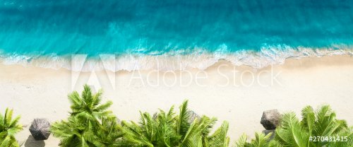 Aerial top view on sand beach - 901155714