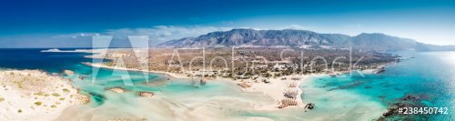 Aerial view of Elafonissi beach on Crete island with azure clear water, Greec... - 901155725