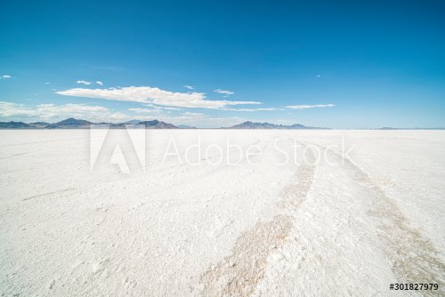 Bonneville Salt Flats Utah surreal landscape - 901155758