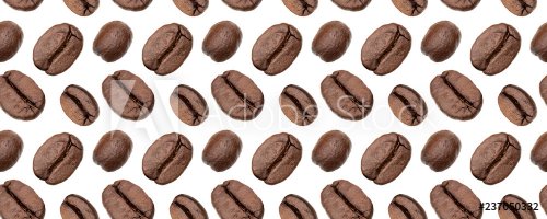 Coffee beans seamless pattern. Isolated on white background,food background . Coffee beans pattern.