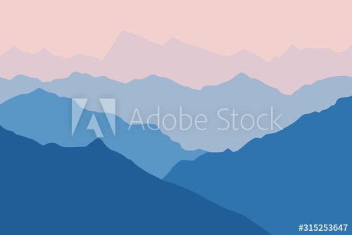 Fantasy on the dawn in the mountains, vector illustration - 901155662