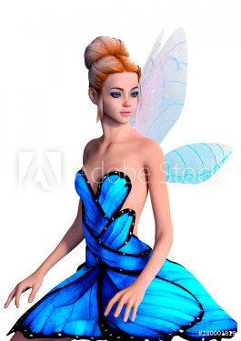 3D Rendering Fantasy Fairy on White - 901155890
