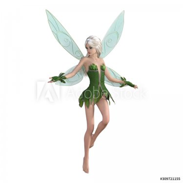 Beautiful fairy isolated on white, 3d render. - 901155886