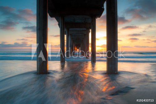 Scripps Pier Sunset in La Jolla - San Diego, California - 901155939
