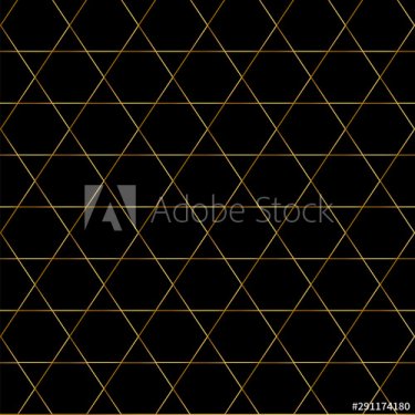 Seamless geometrical pattern. Black background with golden ornament. Vector g... - 901155862