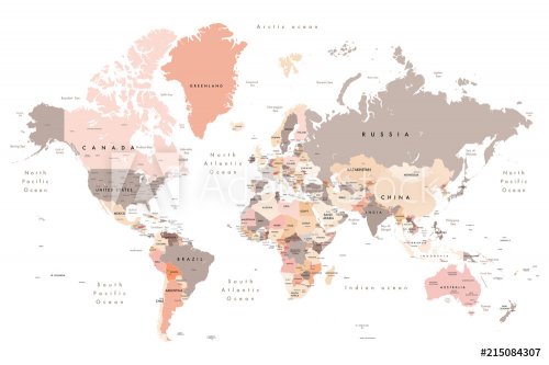 world map - all layers outlined stars-Colourful Illustration of a world map s... - 901156035