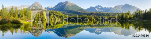 High resolution panorama of the lake in Strbske Pleso,High Tatras,Slovakia - 901156162