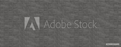Long wide grey brick wall texture background. Horizontal panoramic view. - 901156095