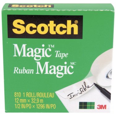 3M - 810-12BXD - Ruban transparent & invisible (Ruban magic) - 12 mm (47/100) x 33 m (108') - Prix pour 1 unité