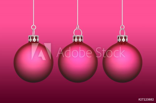 3x Weihnachtskugeln - Hintergrund rot / pink - 900623102