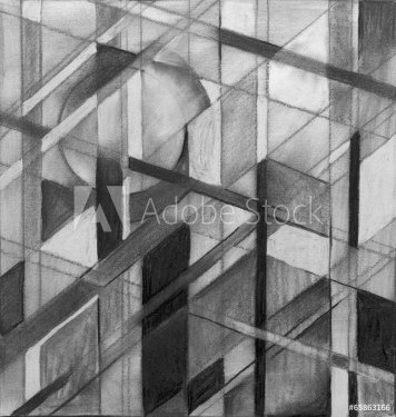 A charcoal study for an abstract painting - 901146876