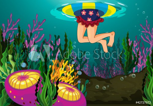 a girl swimming - 900460511