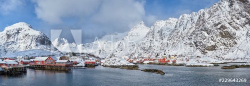 A village on Lofoten Islands, Norway - 901152048