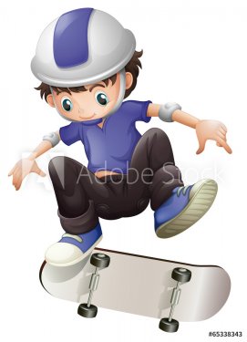 A young boy skating - 901142496