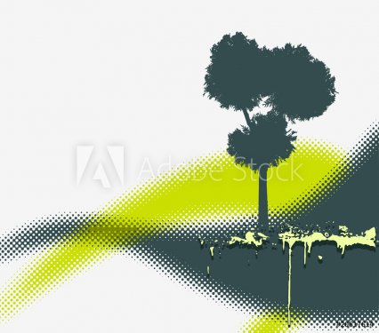 abstract background with a tree silhouette - 900458736