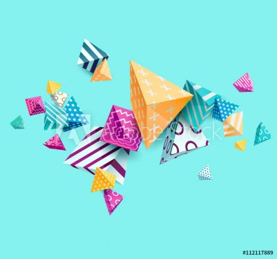 Abstract colorful background with geometric elements - 901151458