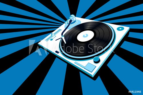 abstract design, turntable and rays - 900461230