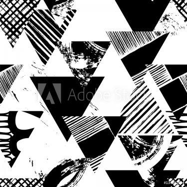 abstract geometric background pattern, with triangles, paint str - 901153004