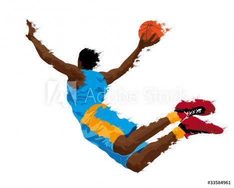 abstract grunge silhouette of a basketball player
