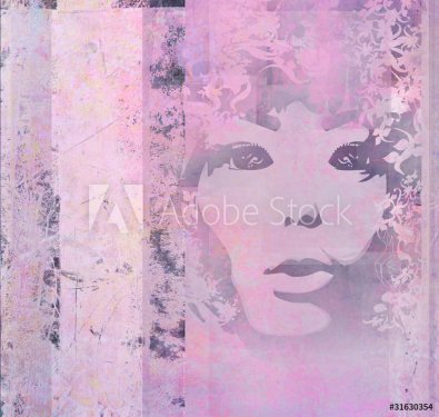 Abstract grunge Woman portrait - 900469387