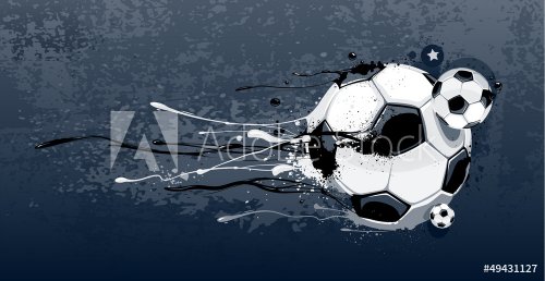 Abstract image of soccer balls - 901154526