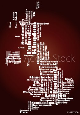 abstract map of United Kingdom - 900868318