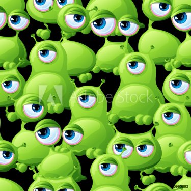 Abstract seamless pattern with cute monsters.