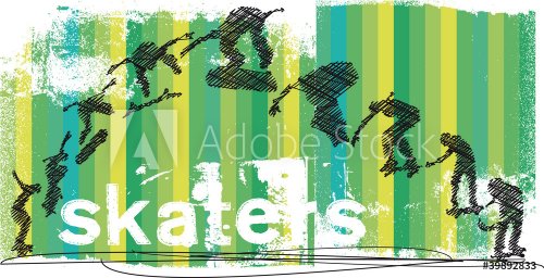 Abstract Skateboarder jumping. Vector illustration - 901144418