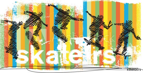 Abstract Skateboarder jumping. Vector illustration