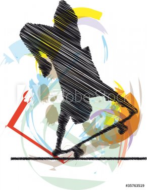 Abstract sketch of skater - 901142485