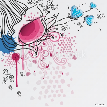 abstract vector  background with  fantasy flowers