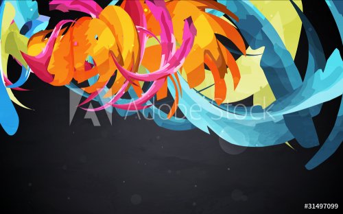 abstract vector graphic, bright background in graffiti - 901138563
