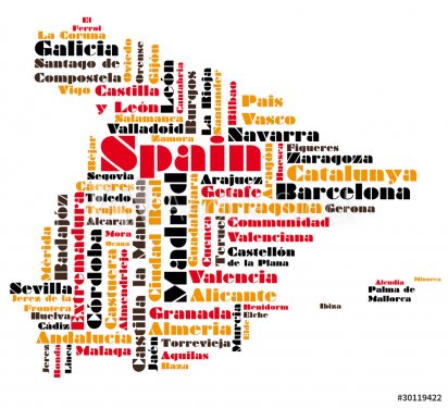 abstract vector map of spain